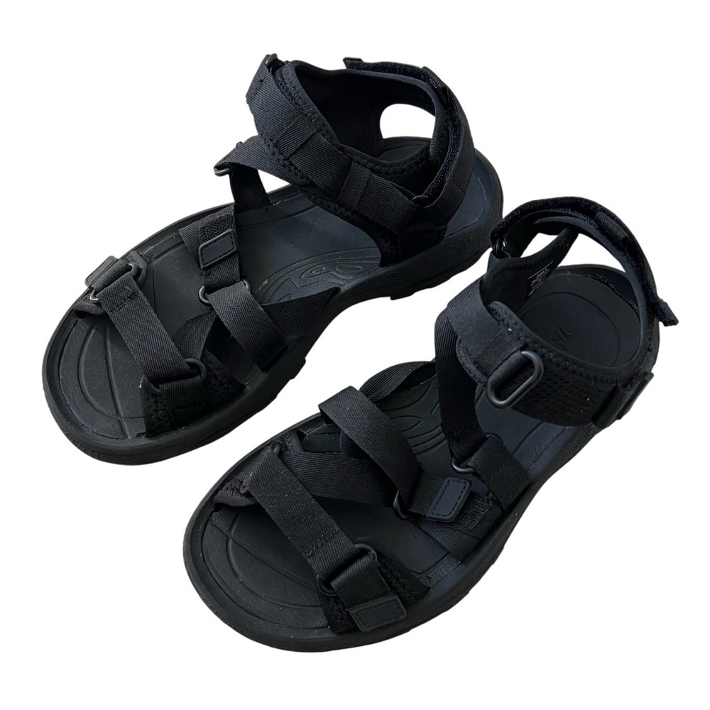 Zara Black Sandals with Adjustable Straps‎ and Durable Sole